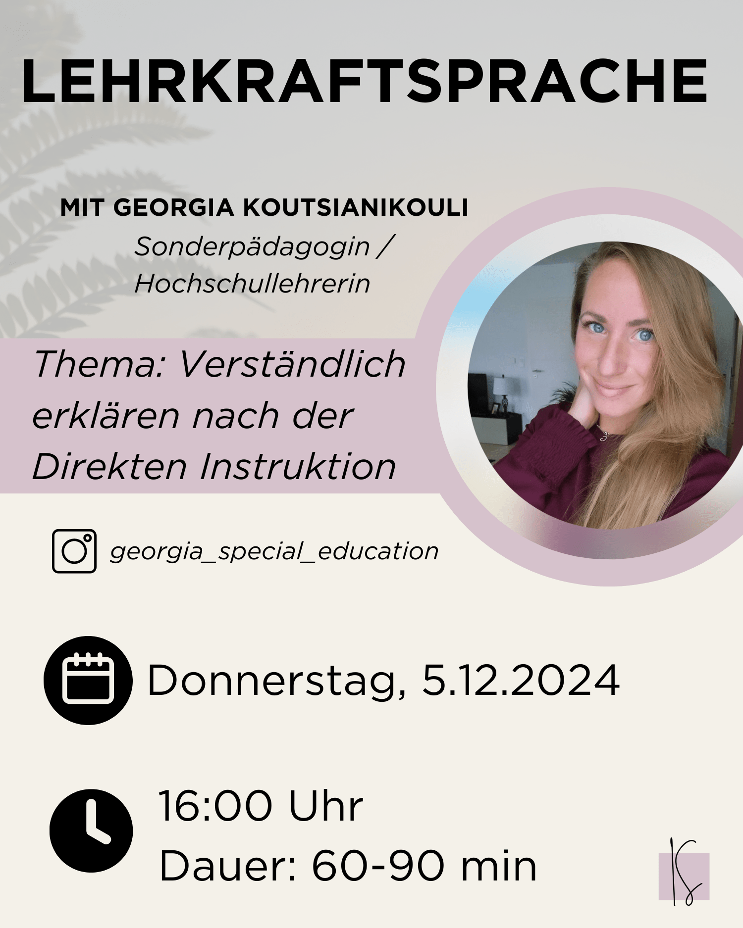 Dez / Lehrkraftsprache: verständlich erklären nach der Direkten Instruktion | Georgia Koutsianikouli - Kunstundstunde