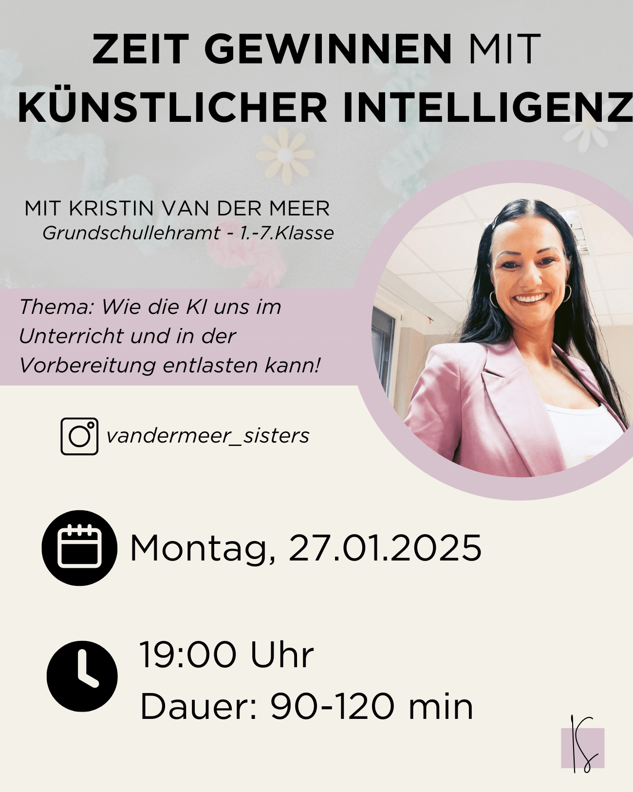 Jan 25 / Zeit gewinnen mit Künstlicher Intelligenz im Unterricht | Kristin van der Meer - Kunstundstunde