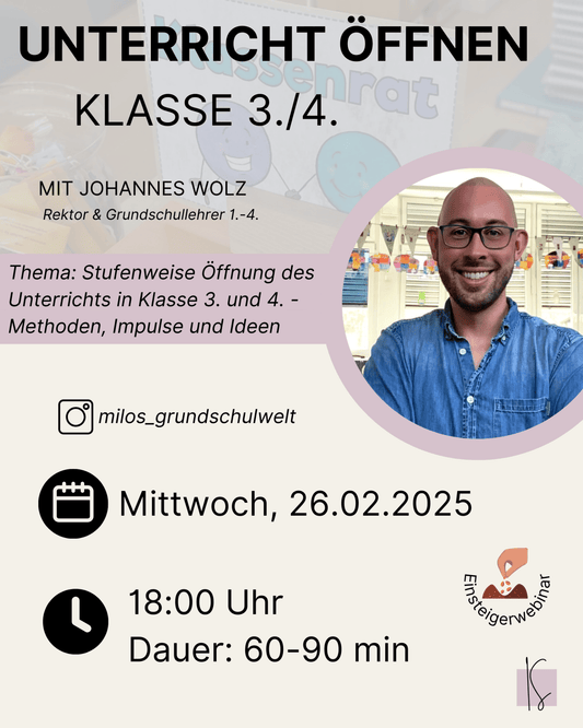 Unterricht öffnen in Klasse 3./4. | Johannes Wolz - Kunstundstunde